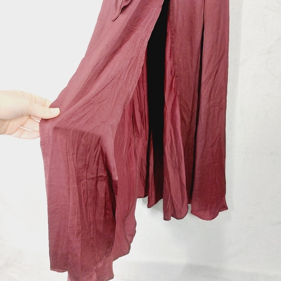 NEW Aakaa Can't Look Away Burgundy Boho Chic Maxi Wrap Dress P5357 - Picture 4 of 12